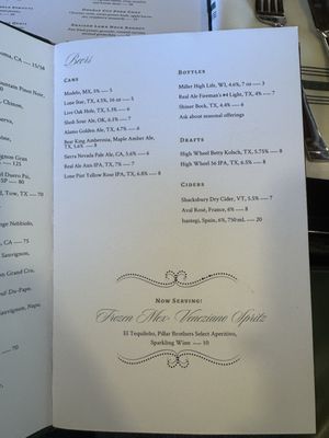 Menu photo 1 Bar Loretta San Antonio, TX
