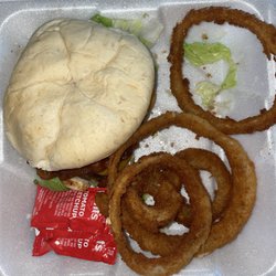 Jimmy J's Dairy Freeze - Bacon cheeseburger and onion rings