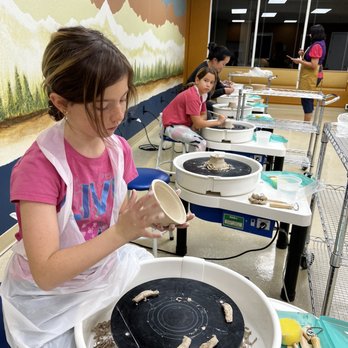 Creative Crew Studio - Learning to throw a pot on the wheel - Art Classes Near Me - Saratoga, California