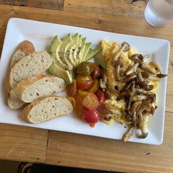 Forêt FLG - Buttery soft scramble cooked to perfection, with roasted mushrooms - Breakfast & Brunch Near Me - Flagstaff, Arizona