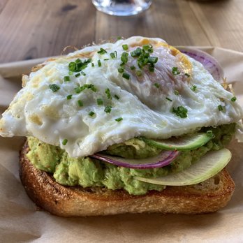 All Time - Avocado toast ($10) with over-medium egg on top (+$2) - Coffee & Tea Near Me - Los Angeles, California