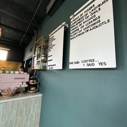The coffee menu