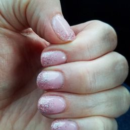 Christina did this beautiful, subtle SNS holiday manicure for me.  I love it!