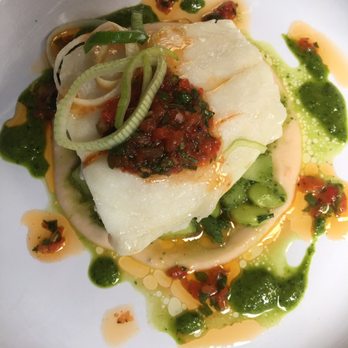 Bruce's Catering & Events - Poached cod, white bean purée , red chimichurri - Caterers Near Me - Panorama City, California Bruce's Catering & Events - Poached cod, white bean purée , red chimichurri - Caterers Near Me - Panorama City, California
