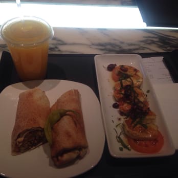 Comptoir Libanais - falafel wrap, halloumi cheese and orange juice - Delis Near Me - London, XGL