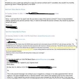 Email exchange with salesman