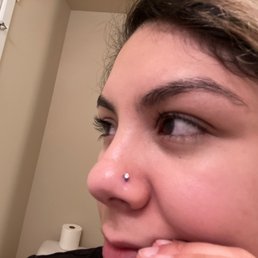 Nose stud. I have not finished cleaning the pen mark from my nose lol Nose stud. I have not finished cleaning the pen mark from my nose lol