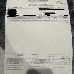 Triple A Muffler and Brakes - quote dated 6/3/25