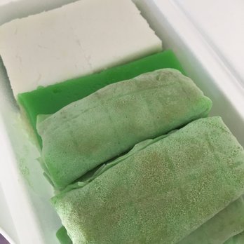 One2 Snacks - kuih talum (pandan tray cake), kuih seri muka (glutinous rice w/ pandan custard), kuih dadar - Malaysian Near Me - Scarborough, Ontario