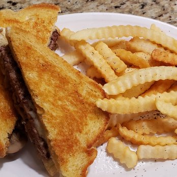 Randy's University Diner - Mushroom & Swiss subbing a bun for grilled sourdough. - Diners Near Me - Fargo, North Dakota Randy's University Diner - Mushroom & Swiss subbing a bun for grilled sourdough. - Diners Near Me - Fargo, North Dakota