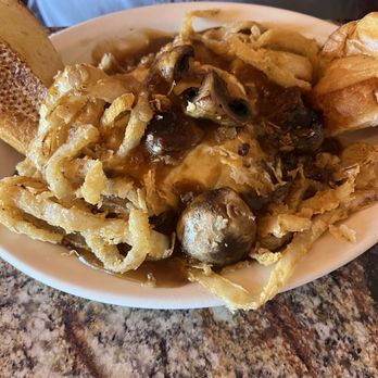 Michael's Big City Steakhouse - The Boss ground beef steak, mushrooms, onions and mashed potatoes. - New American Near Me - Rawlins, Wyoming Michael's Big City Steakhouse - The Boss ground beef steak, mushrooms, onions and mashed potatoes. - New American Near Me - Rawlins, Wyoming