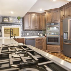 Custom kitchen remodel with premium range