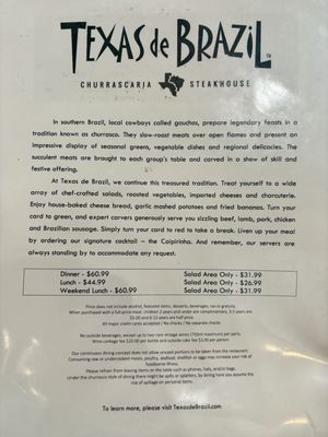 Menu photo 4 Texas de Brazil - Las Vegas Las Vegas, NV Menu photo 4 Texas de Brazil - Las Vegas Las Vegas, NV