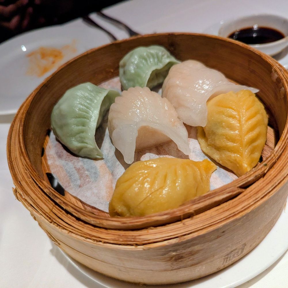 Philippe Chow - Dumpling sampler (chicken, veggie, shrimp) - Chinese Near Me - Washington, DC, District of Columbia Philippe Chow - Dumpling sampler (chicken, veggie, shrimp) - Chinese Near Me - Washington, DC, District of Columbia