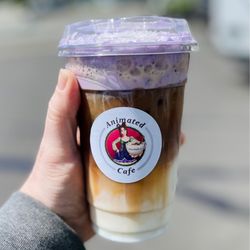 Animated Cafe - Ube cloud latte