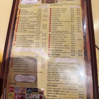Casa De Oro - the menu of the restaurant - Mexican Near Me - Perry, Iowa