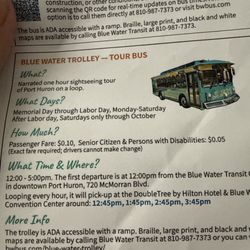 Blue Water Area Transit - Times it is supposed to pick up.