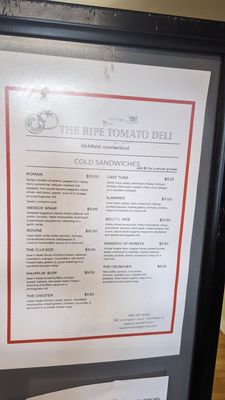 Menu photo 7 The Ripe Tomato Deli Litchfield, CT Menu photo 7 The Ripe Tomato Deli Litchfield, CT