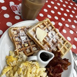 Homebaked - American Breakfast with waffles.