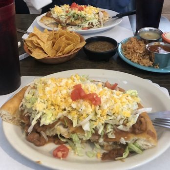 Amigo Cafe - One Navajo Taco cut in half - Mexican Near Me - Kayenta, Arizona