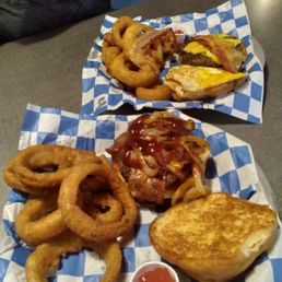 I had the Hangover burger and my wife has the smoked bacon double burger