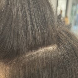 Serenity Couture Salon & Spa - Rochester - This was AFTER my hair was colored, rinsed, dried, and curled. Stylist totally should have noticed as they were drying and styling my hair