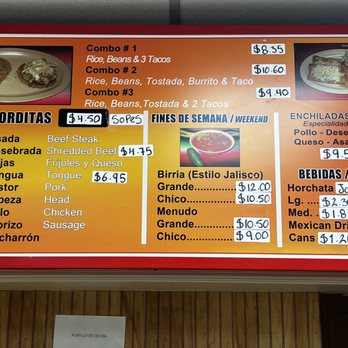 Tacos y Burritos Jalisco - Menu - Mexican Near Me - Aurora, Illinois Tacos y Burritos Jalisco - Menu - Mexican Near Me - Aurora, Illinois