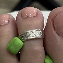 Lakewood Nail & Spa - The polish is not applied well and there is still a ton of dead skin.
