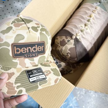 Bender Apparel - Laser engraved leatherette patches on Richardson 112 snapbacks. - Screen Printing/T-Shirt Printing Near Me - New Bern, North Carolina