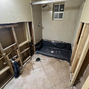 J&R Restoration - My bathroom having all mold removed and new shower pan installed. - Damage Restoration Near Me - Boca Raton, Florida J&R Restoration - My bathroom having all mold removed and new shower pan installed. - Damage Restoration Near Me - Boca Raton, Florida