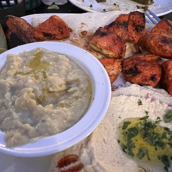 Mila's Shawarma - Baba Ghannouj Hummus Chicken Kebab Plate - Middle Eastern Near Me - Richmond, Virginia