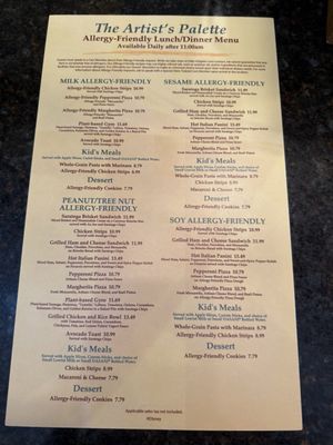 Menu photo 1 The Artist's Palette Lake Buena Vista, FL Menu photo 1 The Artist's Palette Lake Buena Vista, FL