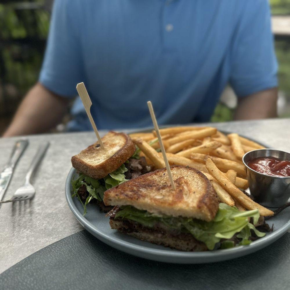 Creekhouse Kitchen & Bar - Smoked & Shaved Beef Sandwich French Fries are unbelievable and the homemade ketchup WOW! - New American Near Me - Wimberley, Texas Creekhouse Kitchen & Bar - Smoked & Shaved Beef Sandwich French Fries are unbelievable and the homemade ketchup WOW! - New American Near Me - Wimberley, Texas