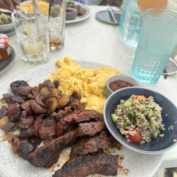 Larsen - steak & eggs with breakfast potatoes & quinoa cucumber salad. - Cocktail Bars Near Me - Laguna Beach, California Larsen - steak & eggs with breakfast potatoes & quinoa cucumber salad. - Cocktail Bars Near Me - Laguna Beach, California