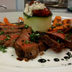JAZZEDY Personal Chefs & Catering - Flat iron steak with balsamic tomatoes and feta