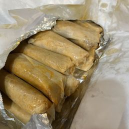 Two dozen beef tamales. Two dozen beef tamales.