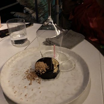 Manta - A special birthday dinner surprise with chocolate goodness and gold flakes. - Mexican Near Me - Cabo San Lucas, BCS