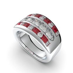The Jewelsmith - Give a gift of creativity and sentiment by customizing your jewelry like this beautiful restyled Men's Ruby & Diamond ring