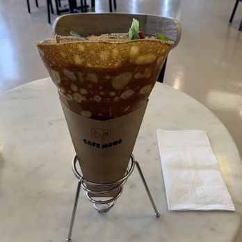 Cafe Mong - Vegetarian crepe with tomato, fried egg white, spring mix salad, and pesto aioli - Breakfast & Brunch Near Me - Las Vegas, Nevada Cafe Mong - Vegetarian crepe with tomato, fried egg white, spring mix salad, and pesto aioli - Breakfast & Brunch Near Me - Las Vegas, Nevada