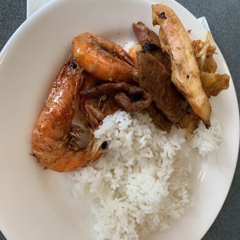 Bangkok Pavillion - 2nd Messy Plate: More Shrimp and BBQ Pork & Chicken w/ Jasmine Rice - Thai Near Me - Overland Park, Kansas Bangkok Pavillion - 2nd Messy Plate: More Shrimp and BBQ Pork & Chicken w/ Jasmine Rice - Thai Near Me - Overland Park, Kansas