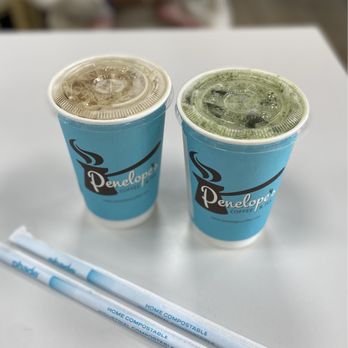 Penelope Coffee & Tea - Iced Banana Latte + Lavender Matcha (medium) - Coffee & Tea Near Me - San Mateo, California Penelope Coffee & Tea - Iced Banana Latte + Lavender Matcha (medium) - Coffee & Tea Near Me - San Mateo, California