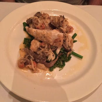 Magnolia House - Chef's special mahi mahi with etouffe topping and broccolini - Seafood Near Me - Biloxi, Mississippi Magnolia House - Chef's special mahi mahi with etouffe topping and broccolini - Seafood Near Me - Biloxi, Mississippi