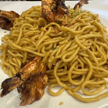 Garlic & Chives - Charbroiled black tiger shrimp with garlic noodles - Vietnamese Near Me - Artesia, California Garlic & Chives - Charbroiled black tiger shrimp with garlic noodles - Vietnamese Near Me - Artesia, California