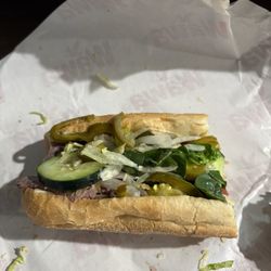 Wawa - Half the hoagie unwrapped.