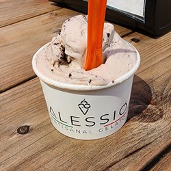Single scoop cookies and cream gelato