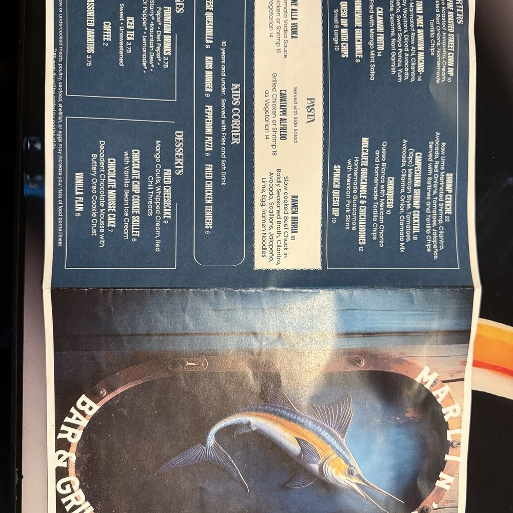 Marlin's Grill & Bar - Dinner Menu - Barbeque Near Me - Decatur, Alabama
