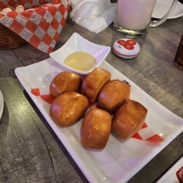 Deep fried bao with condensed milk