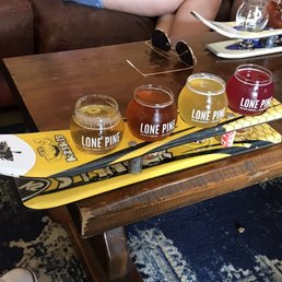 Portland pale ale, honey wheat, oh-j, blueberry sparkler... on a ski! Portland pale ale, honey wheat, oh-j, blueberry sparkler... on a ski!