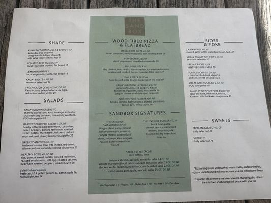Menu photo 7 The Sandbox Princeville, HI Menu photo 7 The Sandbox Princeville, HI