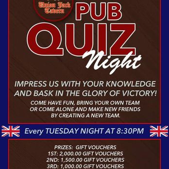 Union Jack Tavern - Quiz Night Every Tuesday @ujt makati - British Near Me - Muntinlupa, NCR Union Jack Tavern - Quiz Night Every Tuesday @ujt makati - British Near Me - Muntinlupa, NCR